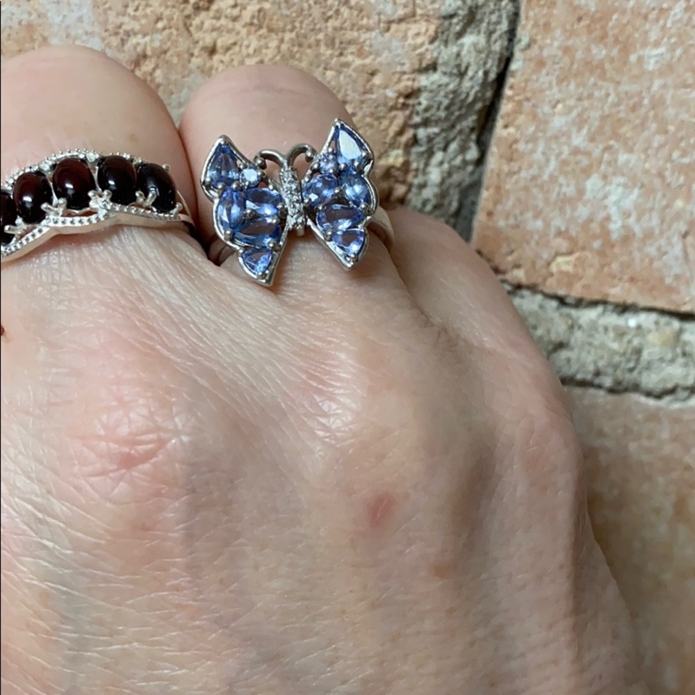 Genuine Tanzanite butterfly ring amazing color!!